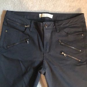 Zara Z1975 Denim Skinny Zipped Pant - Black